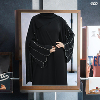 Robe Abaya Noire de Luxe Loriya Ornée de Diamants pour Femme – Vêtement Élégant et Modeste pour Musulmanes – Collection Été-Automne – Vente en Gros Dubaï