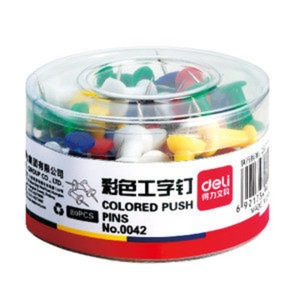 Clavijas de colores Deli, 80 unidades, clavijas metálicas en forma de H para uso en oficina - Product Image 3