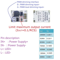 DC-DC multifonction Buck Constant Current Driver DC 3.3-30V 200MA/300/450/700/900MA LED Dimmer PWM Controller Module LD3190SB