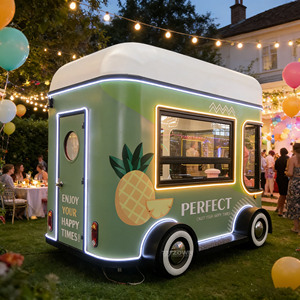 Carro de Comida Móvil Personalizado Tipo Tren de Fábrica, Totalmente Equipado para Sándwiches, BBQ, Comida Rápida y Pizza - Product Image 1