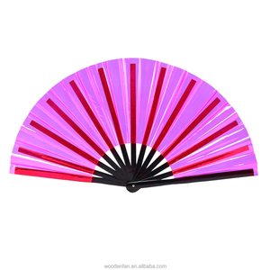 Stock láser grandes ventiladores plegables PVC <span class=keywords><strong>Taichi</strong></span> Kung-Fu ventiladores de mano para Festival Club Dance Party - Product Image 6