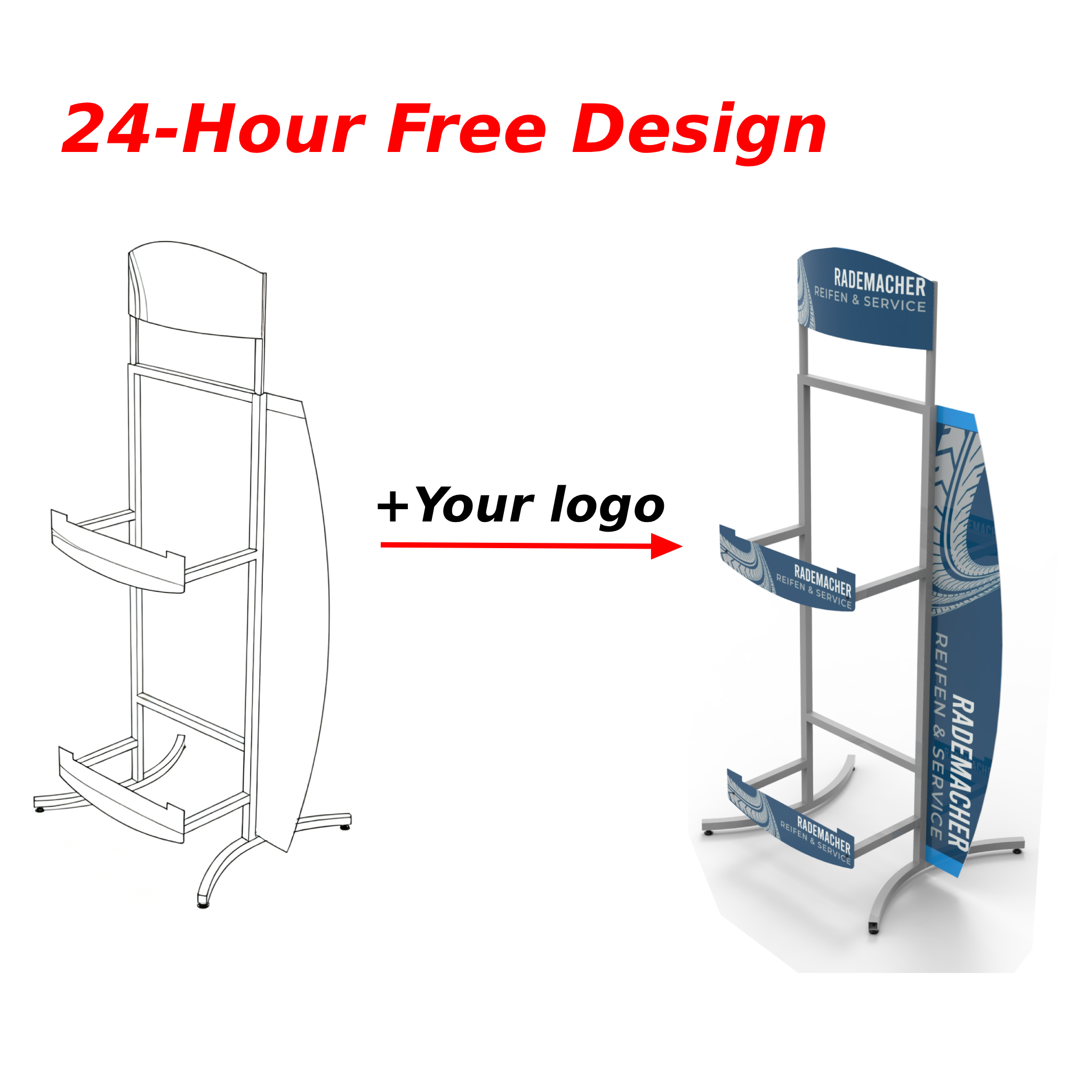 Apache High Quality Metal Tire Display Stand for Repair Shop Shelves for Car Wheel Rims for Automotive Store — view 4