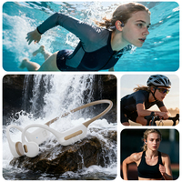 Écouteurs sportifs à conduction osseuse à tour de cou en silicone, étanches IPX8 pour la natation, sans fil BT6.0