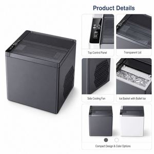 Máquina de Hielo Eléctrica Compacta de Sobremesa, de Plástico, 12 kg/24 h, Tanque de Agua de 1.1 L, 9 Cubos por Ciclo, para Hogar, Cocina, Oficina, Bar - Product Image 2