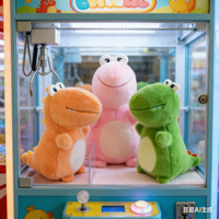 Boneka Dinosaurus Lembut Warna-warni Grosir 8 inci Isi Kapas PP Mainan Kartun Anime Anak untuk Mesin Cakar Penghilang Stres