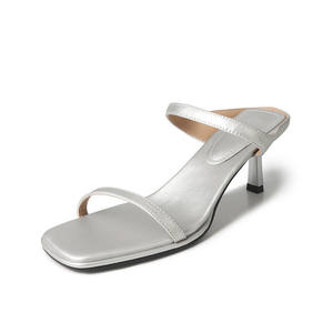 Sandales plates pour femmes à bride unique de couleur unie - simples et élégantes, fermeture à lacets, en cuir véritable - Product Image 6