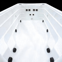 Piscine à contre-courant écologique moderne Sunrans avec 3 pompes de 3,0 CV, 77 jets et massage par remous pour villas et hôtels