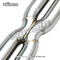 Tubos de Escape Catback Personalizados de Acero Inoxidable 304, Acabado Liso de 1.5 mm, X5 M50i 4.4TT 2019-2024, Válvula Soldada TIG Boska Racing