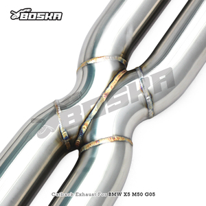 Tuyaux d'échappement Catback en acier inoxydable sur mesure pour BMW X5 M50i 4.4TT 2019-2024 Boska Racing Pipe avec silencieux à valve Performance - Product Image 3