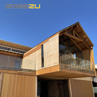 Casa modular ensamblada con viga laminada de bambú exterior, viga de madera de bambú y marco de bambú laminado