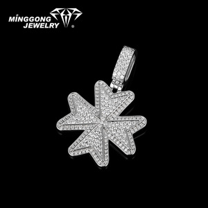 Mới tùy chỉnh S925 Bạc 9K-18K vàng rắn maltese Chéo Mặt Dây chuyền thời trang cổ điển hip-hop vvs moissanite Charms GRA chứng nhận - Product Image 3