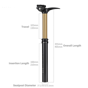 <span class=keywords><strong>Tige</strong></span> <span class=keywords><strong>de</strong></span> <span class=keywords><strong>selle</strong></span> hydraulique manuelle, <span class=keywords><strong>tige</strong></span> <span class=keywords><strong>de</strong></span> <span class=keywords><strong>selle</strong></span> réglable à air et huile pour vélo, 27.2/30.9/31.6mm, course 105/130mm, pour VTT - Product Image 4