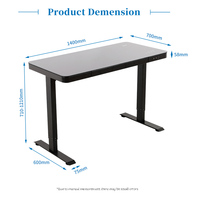 Table de bureau ergonomique en verre Chargement USB et sans fil Écran tactile Réglable en hauteur Bureau électrique à double moteur