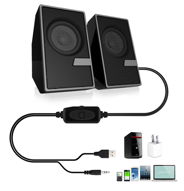 AUDMIC US-215 Audio Music Home 2.0 Portable Multimedia Speaker USB PC Office Speaker USB Powered Speakers Laptop Wired Mini
