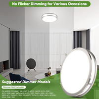 Plafonniers LED à double anneau ETL avec télécommande pour maison, forme carrée, plafonnier LED fin pour chambre à coucher