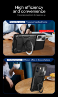 Coques de téléphone PC avec anneau de réglage gratuit et support pour Redmi A7 A5 A4 A3 A2 A1, protection coulissante de l'appareil photo, support magnétique pour voiture, coque arrière