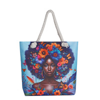 Sac de plage décontracté pour femme Yuanchuang, motif double face, style Lubina d'Afrique de l'Ouest, en lin et polyester, grande capacité, avec fermeture éclair