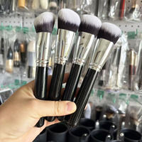 Kuas makeup terlaris dengan ujung miring, kuas foundation, logo dapat dipesan khusus