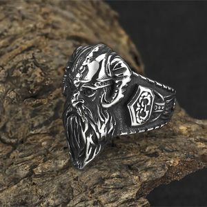Bague de guerrier Viking en acier inoxydable pour homme avec design de casque en corne de bélier, bijoux de style hip-hop, cadeau - Product Image 3