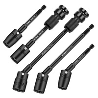 Adaptateur carré 1/4 pouce court universel à six pans pour clé électrique, perceuse, tête de douille photovoltaïque, avec fonction de direction
