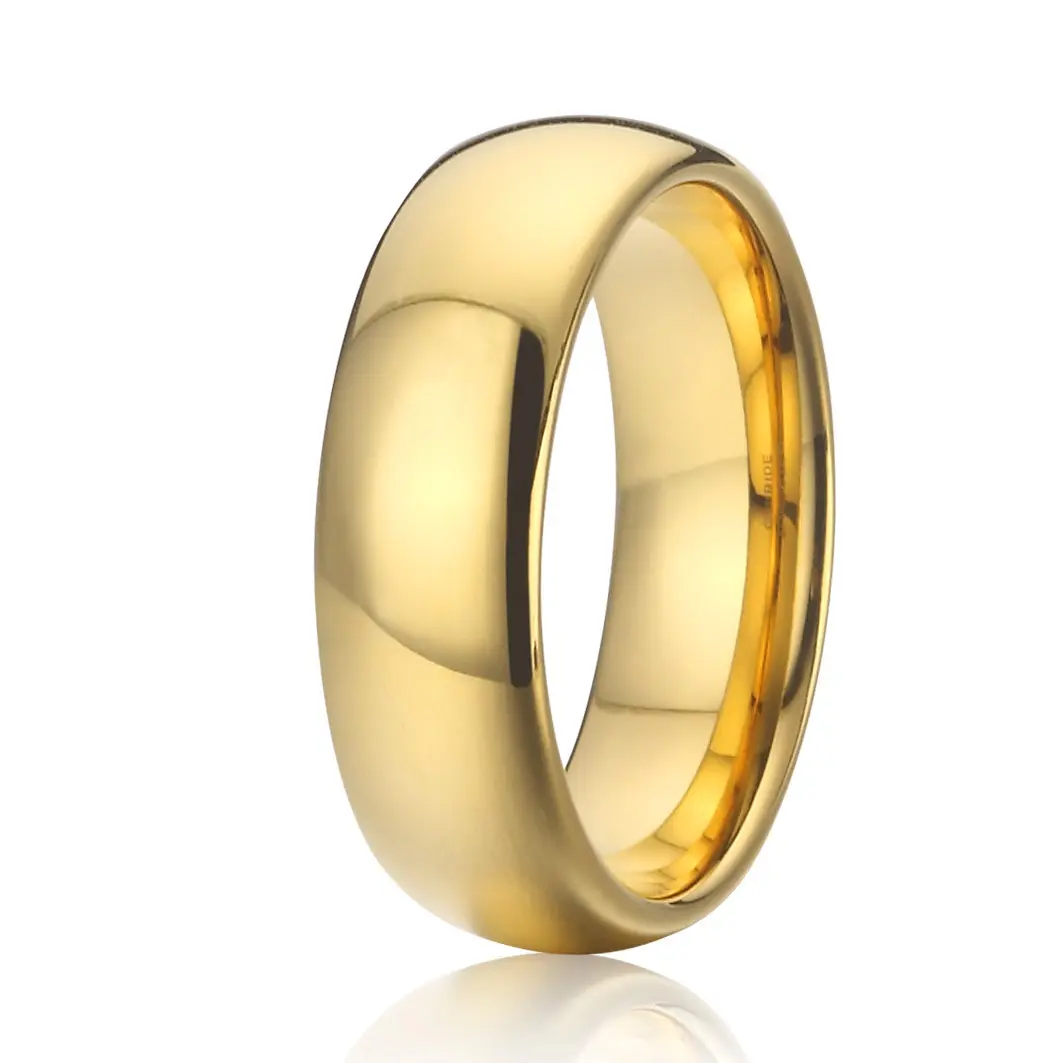 ソリッドリアルAu585K14ゴールドリングシンプルなプレーンデザイン女性結婚記念日カップル男性と女性のための結婚指輪