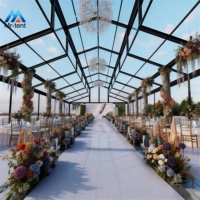 Tente d'atrium extérieure transparente moderne et élégante avec tissu en PVC pour chapiteaux de mariage, grands événements et salons professionnels