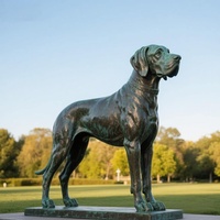 Statue grandeur nature de Bouledogue Allemand, décoration artistique, artisanat en métal, décoration de jardin, Danemark, sculptures de chien en bronze debout
