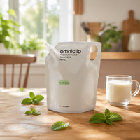 Pochette à bec verseur personnalisée de qualité alimentaire pour lait, sachet souple transparent pour produits laitiers avec bec verseur, emballage alimentaire refermable