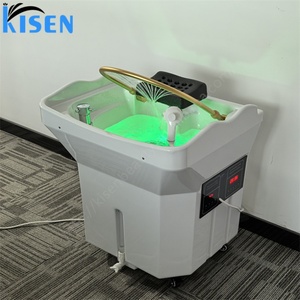 Bac à shampoing japonais Kisen pour soins capillaires avec machine à vapeur, portable, mobile, à circulation d'eau et chauffé pour salon de beauté - Product Image 5