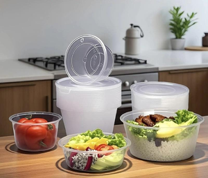 Caixa de Embalagem Plástica Retangular de Grau Alimentício com 2 Compartimentos, Caixa Multifuncional para Frutas com Tampa - Product Image 2