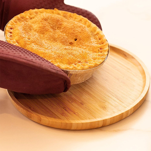 Vassoio di Servizio <span class=keywords><strong>in</strong></span> <span class=keywords><strong>Legno</strong></span> Facile da Pulire per Frutta, Pane e Insalata, Tagliere per Salumi, Vassoio Rotondo <span class=keywords><strong>in</strong></span> Bambù - Product Image 5