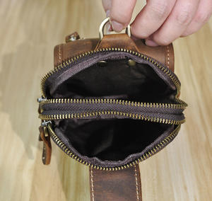 Andong - Nueva Riñonera de Cuero para Hombre, Estilo Casual, con Gancho, de Cuero Crazy Horse, Pequeña, con Capacidad para Llevar al Hombro o Cruzado - Product Image 4