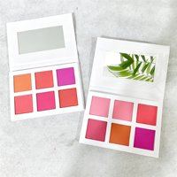 Palette de fard à joues 6 couleurs de haute qualité, maquillage pour le visage, palette cosmétique 3 en 1, surligneur, blush et contour