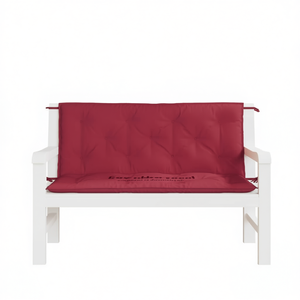 Juego de 2 cojines rectangulares para banco de jardín, color rojo vino, acolchados, resistentes al agua, extraíbles, lavables, para uso en todas las estaciones - Product Image 1