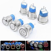Bouton poussoir métallique marche/arrêt avec connecteur 12mm/16mm/19mm/22mm/25mm/28mm/30mm