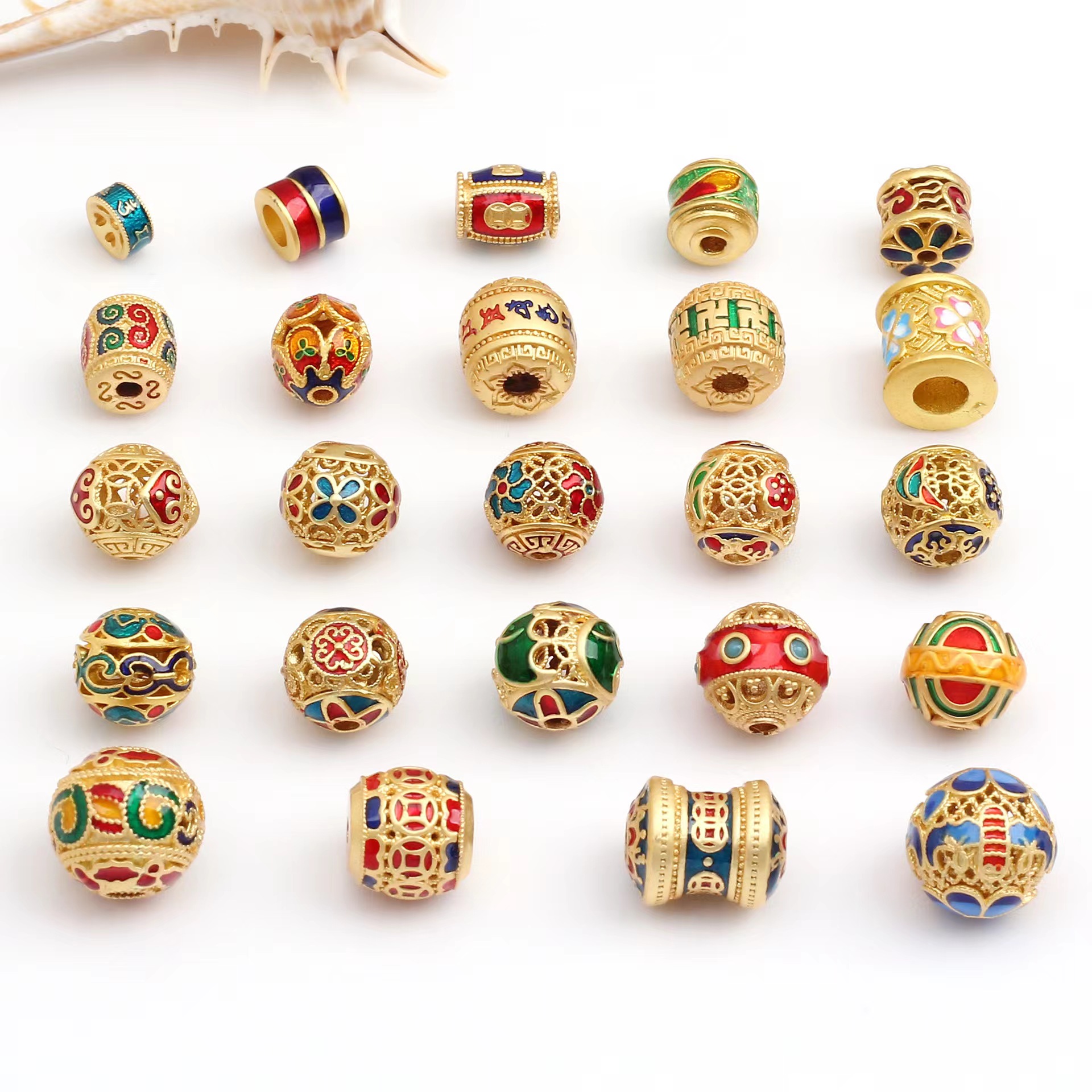 DIY Beaded Copper Accessories Pendant Necklace Earrings Making Accessories Charm Beads Jewelry Making DIY Bead Making Bracelets