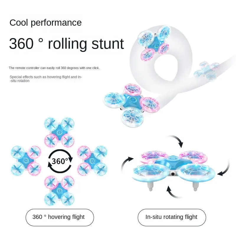 2.4GHz Indoor Mini RC Drone Toys Throw To Fly Obstacle Avoidance UFO LED Light Drone For Children