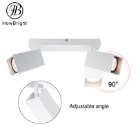 Prix usine cube GU10 projecteur noir blanc applique murale en aluminium plafond Downlight logement luminaire pour salon