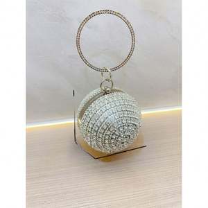 Bolsa de Mão em Forma de Coração com Strass para Mulheres, Bolsa de Noite Dourada com Cristais - Product Image 2
