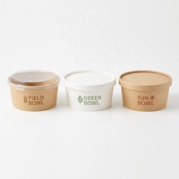 Bol à salade en papier de 1300 ml, jetable, pour emporter, logo personnalisé, vente en gros, faible MOQ