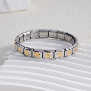 Modular Bracelet Zinc Alloy Heart Flower Pattern Unisex Gift Jewelry SMT486 - Product Image 4