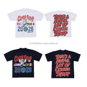 เสื้อยืดคอตตอน 100% คุณภาพสูงขายส่ง ลายพิมพ์ลำลองขนาดใหญ่พิเศษสำหรับผู้ชาย "น้ำเชื่อมแก้ไอเยอะมาก" - Product Image 1