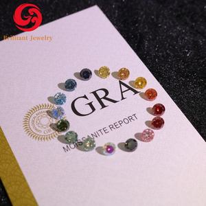 Venta al por mayor de alta calidad azul rosa azul amarillo champán púrpura moissanita piedra suelta moissanita Gia mossanita - Product Image 1