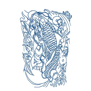 GZ431-GZ440 Colorful Herbaceous Plants Flowers Deers Mermaid Temporary Tattoo Stickers