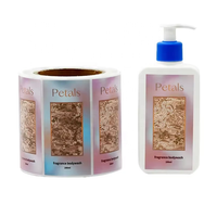 Autocollant personnalisé en relief UV avec texture 3D pour produits chimiques quotidiens, étiquette autocollante pour emballage de parfum et de gel douche