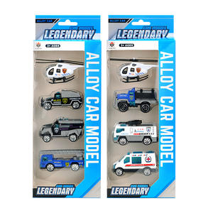 Jouet en alliage plastique pour enfants voiture coulissante Simulation modèle avion Police voiture feu costume-emballage anglais - Product Image 4
