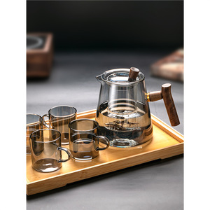 Théière en verre Qyh 550 ml, résistante à la chaleur, avec filtre, pour la maison et le bureau - Product Image 4