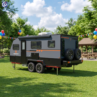 CAMPTRL Remolque de Viaje Todoterreno para 2-4 Personas, Caravana Móvil, Remolque para Acampar, Estructura de Aluminio de Alta Calidad