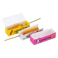 Boîte d'emballage jetable de qualité alimentaire avec logo personnalisé pour hot-dog, saucisse, sandwich