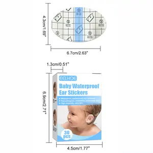 Adesivi per le orecchie impermeabili per neonati usa e getta, copri orecchie per doccia, protezioni per le orecchie con tappi per le orecchie per bambini